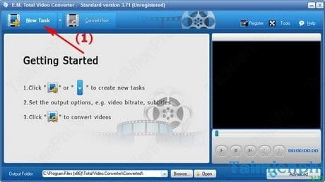Chuyển đổi video sang flv trong total convert video