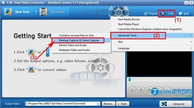 Quay video màn hình bằng total convert video