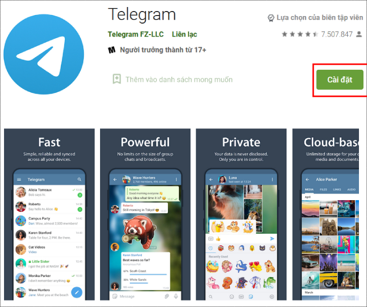 Tải Telegram điện thoại Android qua CH Play