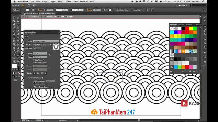 Hộp thoại Pattern Options trong Illustrator CS6