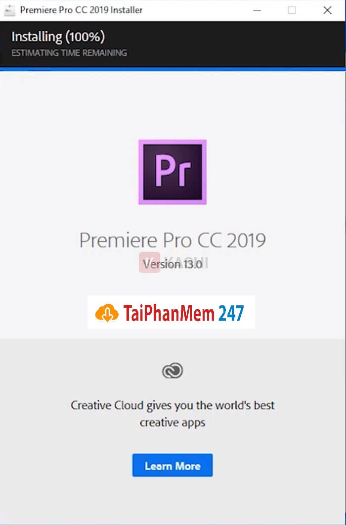 Bước 4: Cài đặt Premiere Pro CC 2019 trong ít phút