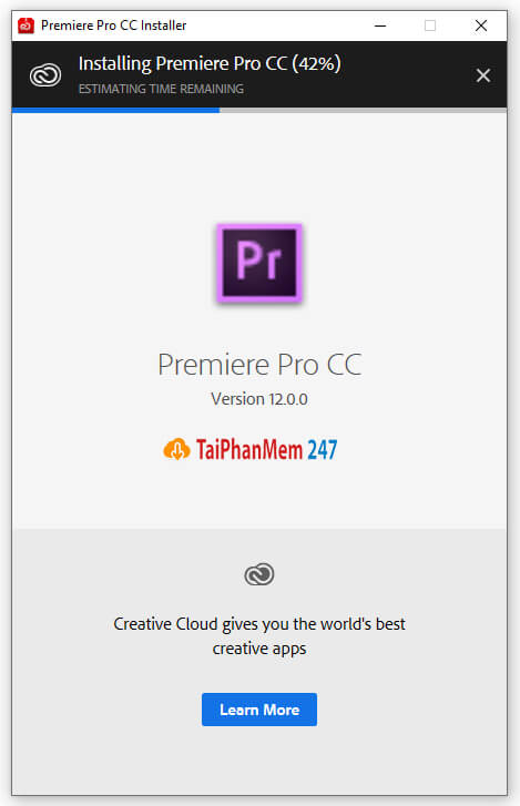 Bước 7: Hoàn tất cài đặt  Adobe Premiere Pro CC 2018