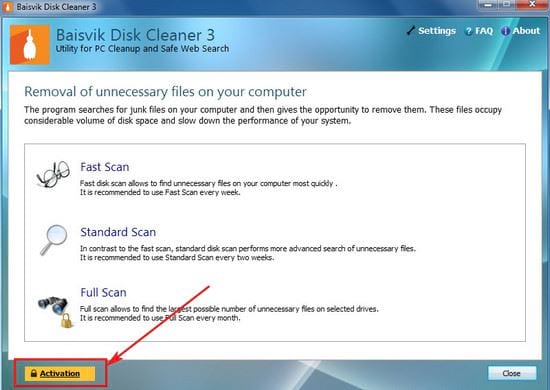 Baisvik Disk Cleaner - Hệ thống chương trình dọn rác máy tính 